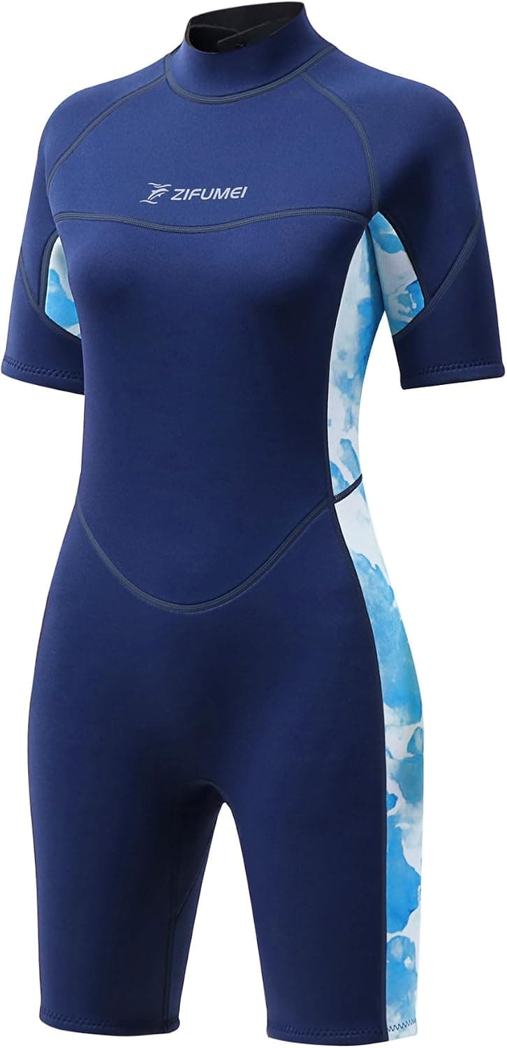 Womens Full Body Wetsuit 3mm - Neoprene Diving Suits Front Zip Dive Skin Lightweight Wet Suit Rash Guard Quick Dry for Diving Snorkeling Surfing Swimming