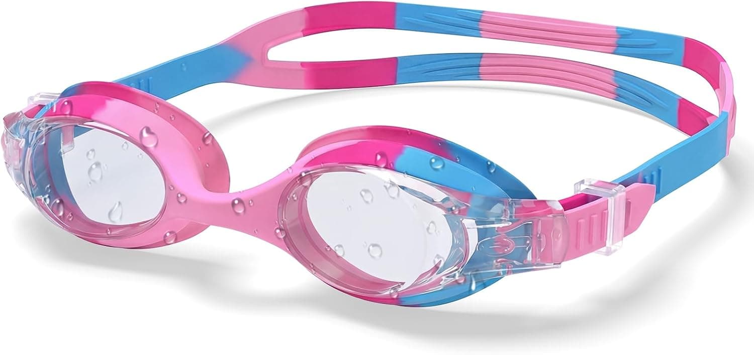 Aegend Swim Goggles for Kids Age 3-8 Anti-Fog Clear Vision Full Protection Goggles Perfect for Toddler Swimming (Pink-1 Pack)