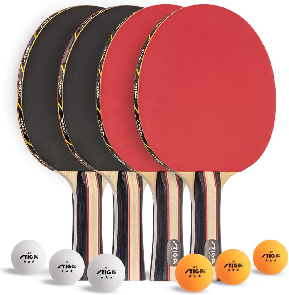 STIGA 4-Player Ping Pong Paddle Set
