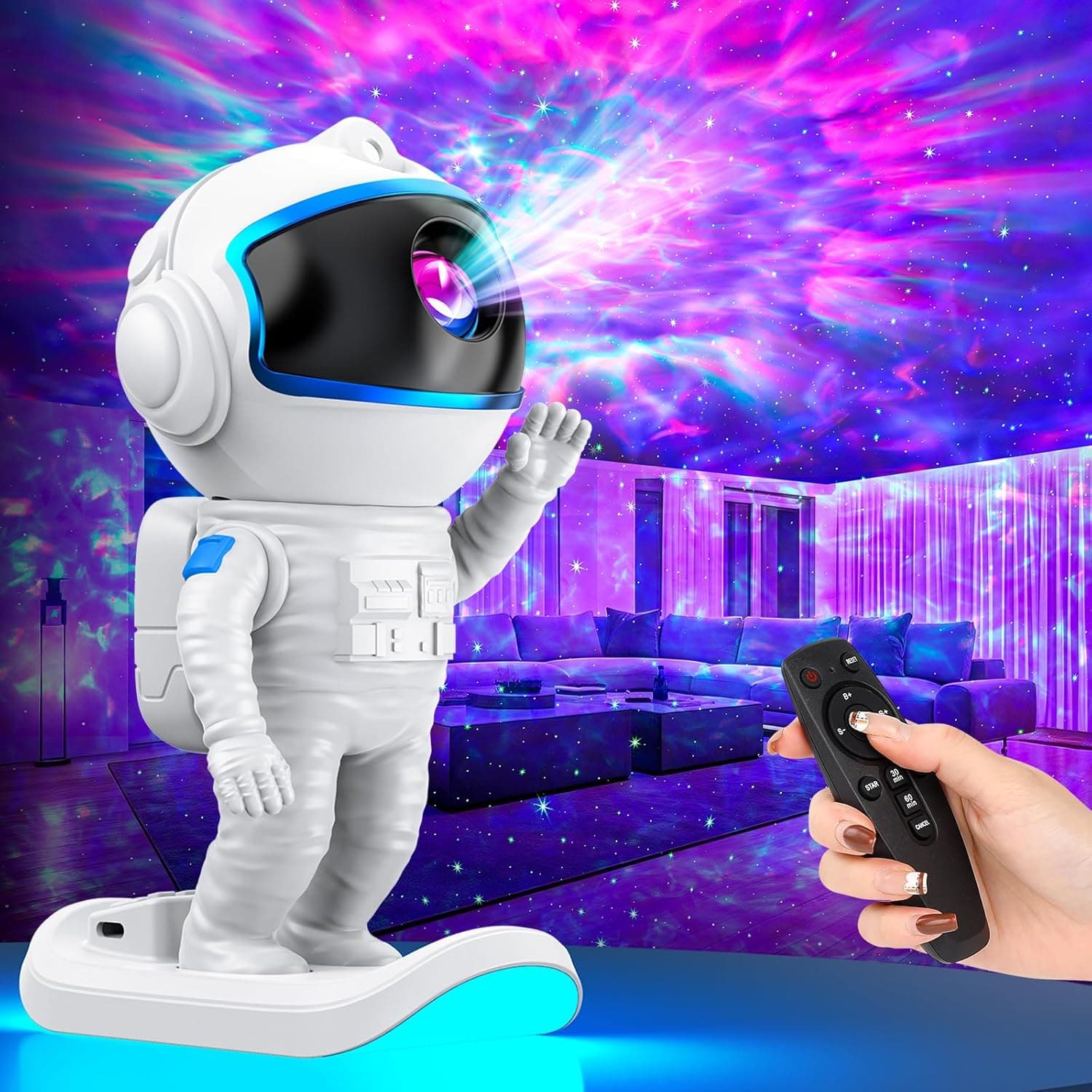 Galaxy Projector, Star Projector Night Light with Timer and Remote for Bedroom, Adjustable Head Angle Nebula Ceiling Lamp, Gifts for Adults, Teens, Christmas, Birthday, Room Decor